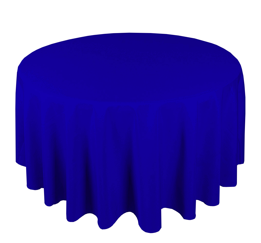 royal-blue-round 120" runde königsblaue Polyester-Tischdecke – Bild 1