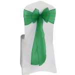 10Pc Sage Green Organza Chair Sashes - Image 2