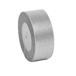 12mm Silver Glitter Organza Ribbon 50 Yds