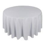 48" Round Grey Polyester Tablecloth
