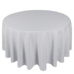108'' Round Grey Polyester Tablecloth
