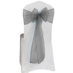 10Pc Silver Organza Chair Sashes - Image 4
