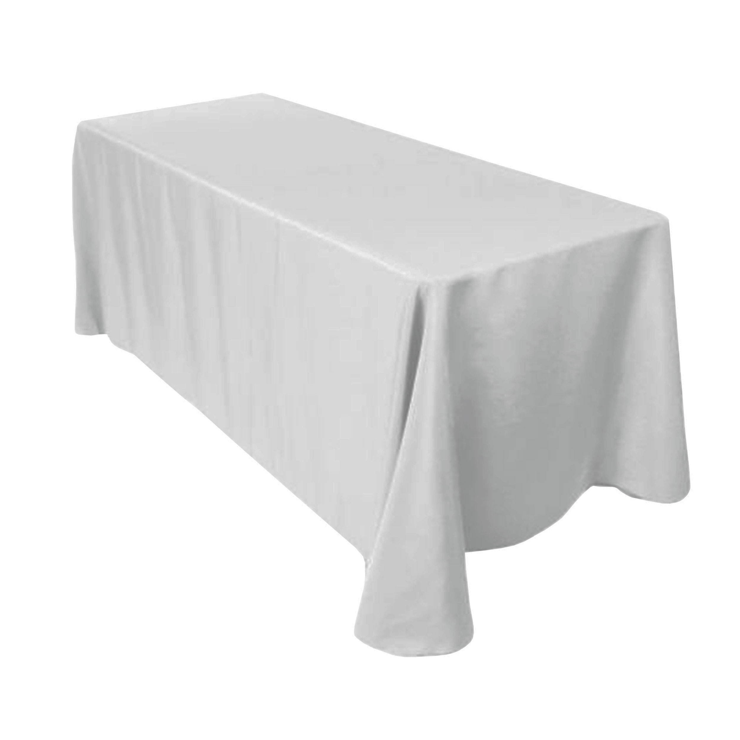 silber-rektan-neu-3 70" x 90" graue Polyester-Tischdecke – Bild 1
