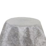 70" Silver Crushed Velvet Tablecloth