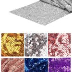 12'' x 108'' Silver Sequin Table Runner
