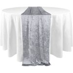 12" x 108" Silver Crushed Velvet Table Runner