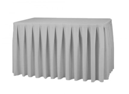21FT (252") Polyester Silber Tischrock