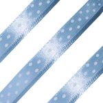 10mm Sky Blue Satin Polka Dot Ribbon 25Yds