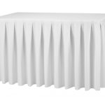 21FT (252") White Polyester Table Skirt
