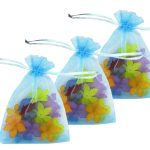 50Pc Sky Blue Small Organza Bags 9cm x 7cm