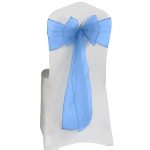 10 Stück babyblaue Organza-Stuhlschärpen - Image 3