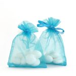 50 Stück türkisfarbene mittlere Organzabeutel 12 cm x 9 cm