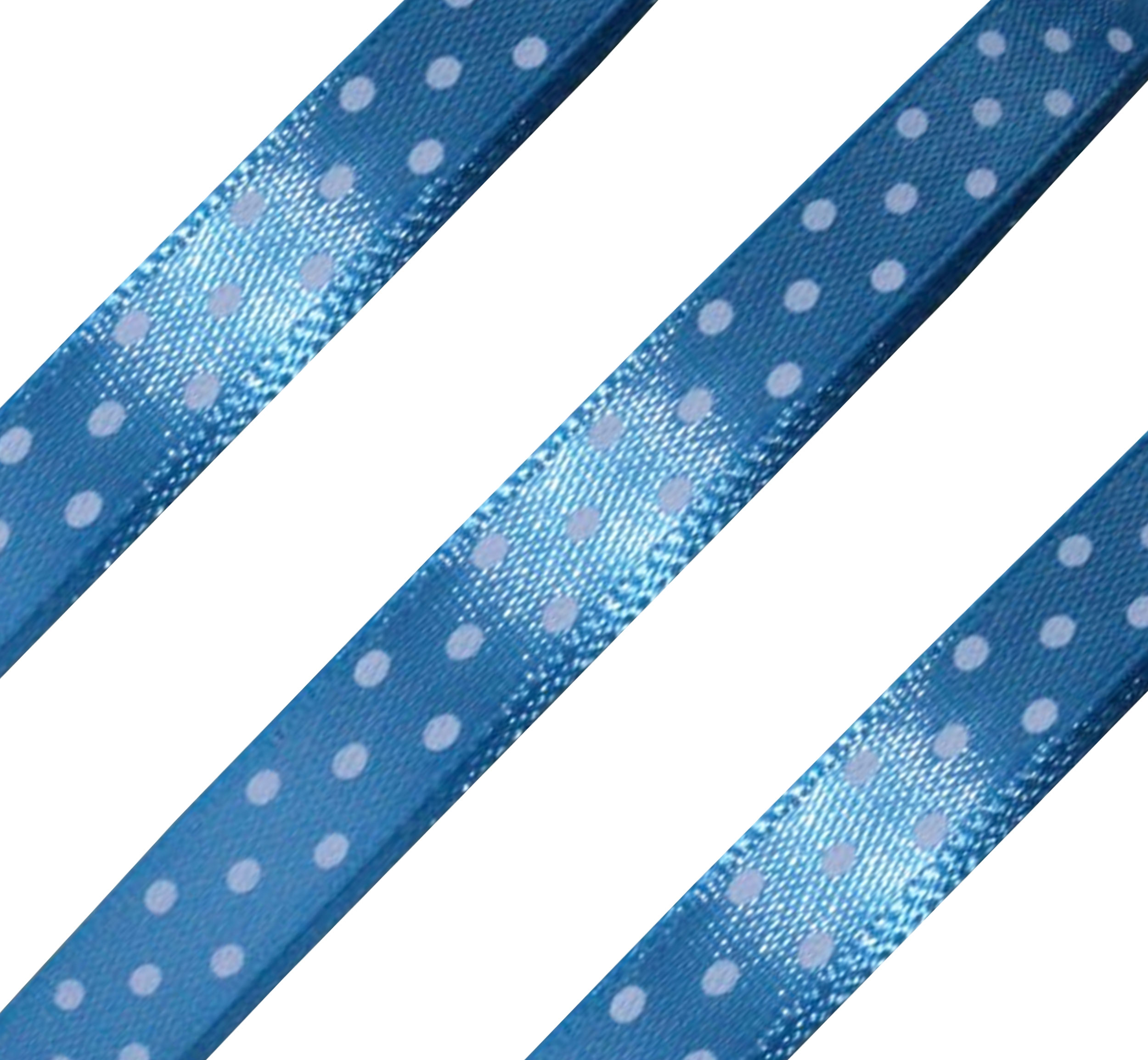 turkusowy.jpg 10 mm Satinband mit Tupfen, Türkis, 25 Yards – Bild 1