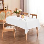 90'' x 156" weiße Polyester-Tischdecke – Bild 2