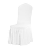 White Pleated Skirt Chair Covers