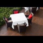 90 x 90 Zoll weiße Polyester-Tischdecke – Bild 5