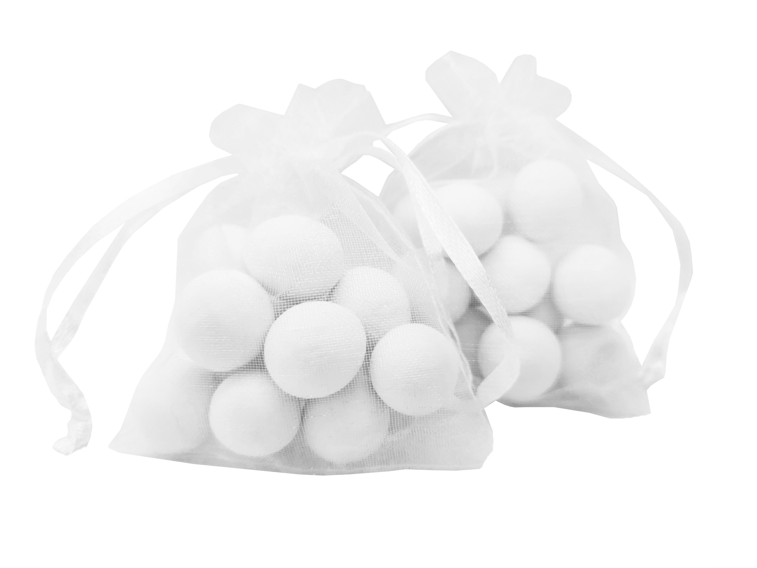 wht.jpg 50Pc White Medium Organza Bags 12cm x 9cm - Image 1