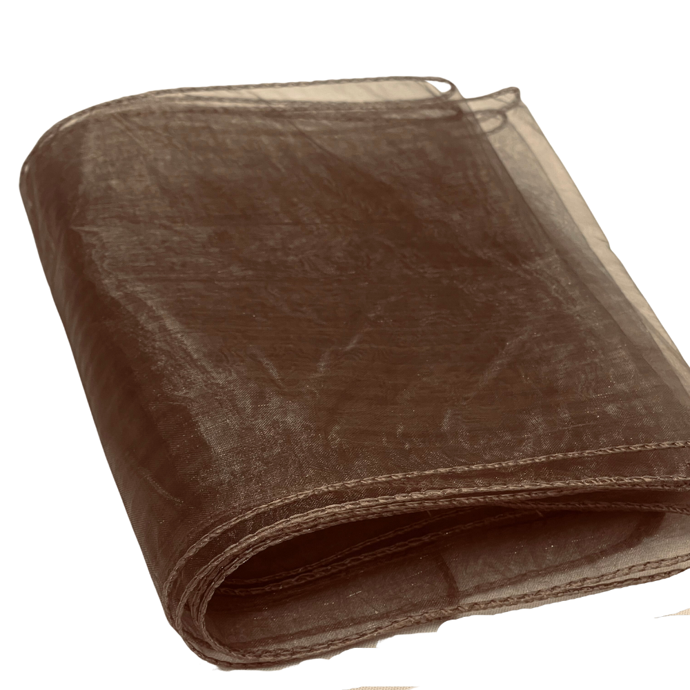 AshBrown.png 10 Stück aschbraune Organza-Stuhlschärpen - Image 1