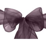 10Pc Aubergine Organza Chair Sashes - Image 3