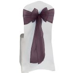 10Pc Aubergine Organza Chair Sashes - Image 4