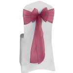 10 Stück Bonbonrosa Organza-Stuhlschärpen - Image 3
