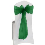 10Pc Emerald Green Organza Chair Sashes - Image 3