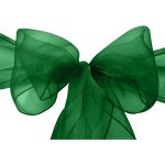10Pc Emerald Green Organza Chair Sashes - Image 4