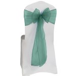 10Pc Sea Foam Green Organza Chair Sashes - Image 3