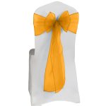 10 Stück Organza-Stuhlschärpen in Sonnenblume-Orange - Image 3