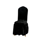 Black Crushed Velvet Chair Cover