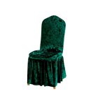 Green Crushed Velvet Chair Cover