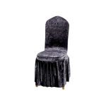 Dark Grey Crushed Velvet Chair Cover