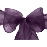 10Pc Violet Purple (Two Tone) Organza Chair Sashes - Image 2
