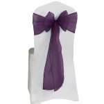10Pc Violet Purple (Two Tone) Organza Chair Sashes - Image 3
