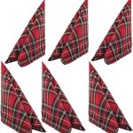 Red Tartan Traditional Scottish Table Napkins (6pcs)